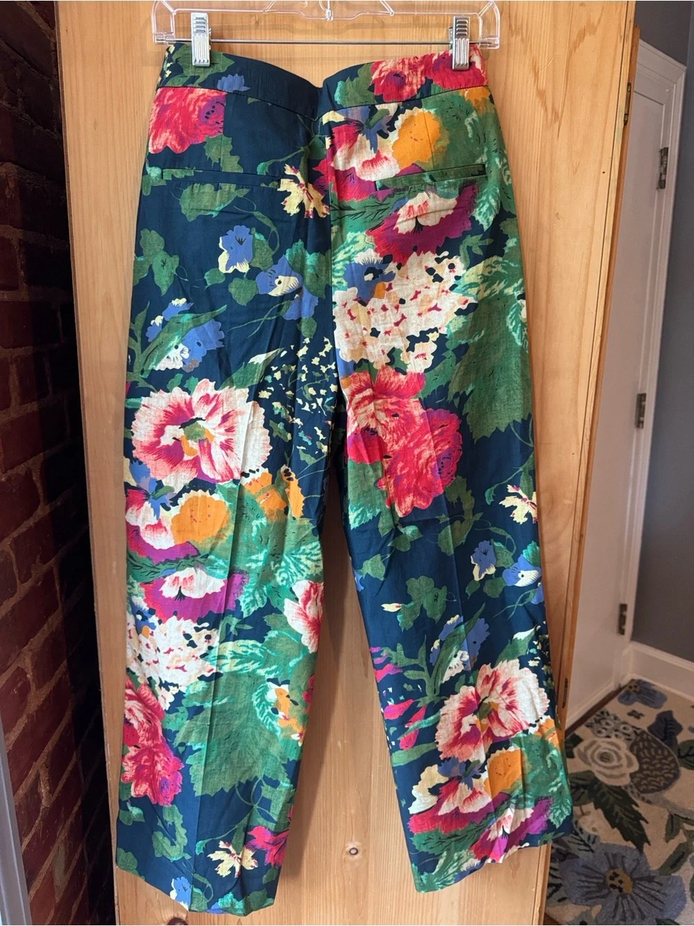 NWT SÉZANE Emilio Trousers Trianon Print Size 6, Cotton & Linen